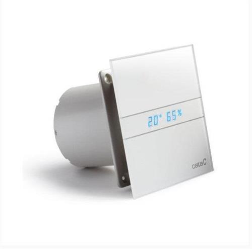 Koupelnový ventilátor CATA e100 GTH sklo hygro časovač bílý
