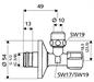 Rohový ventil Schell 1/2"x3/8"s matkou ASAG 049170699